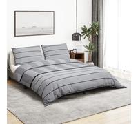 vidaXL Set Copripiumino Grigio 200x220 cm in Cotone