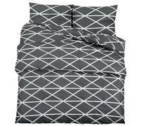 vidaXL Set Copripiumino Grigio 200x220 cm in Cotone