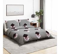 vidaXL Set Copripiumino Grigio 220x240 cm in Cotone
