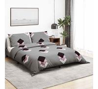 vidaXL Set Copripiumino Grigio 225x220 cm in Cotone