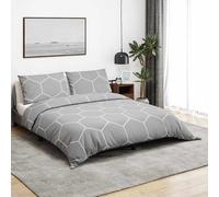 vidaXL Set Copripiumino Grigio 225x220 cm in Cotone