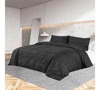 vidaXL Set Copripiumino Nero 140x200 cm in Cotone