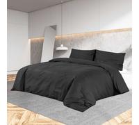 vidaXL Set Copripiumino Nero 155x220 cm in Cotone