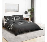 vidaXL Set Copripiumino Nero 200x200 cm in Cotone