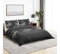 vidaXL Set Copripiumino Nero 200x200 cm in Cotone
