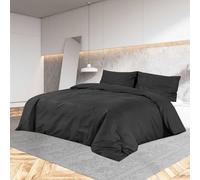 Set Copripiumino Nero 200x200 cm in Microfibra Leggera