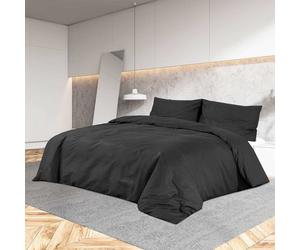 vidaXL Set Copripiumino Nero 200x220 cm in Cotone
