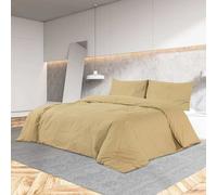 vidaXL Set Copripiumino Tortora 135x200 cm in Cotone
