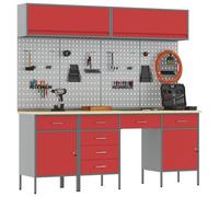 vidaXL Set da banco da Lavoro in 10 Pezzi Acciaio Nero