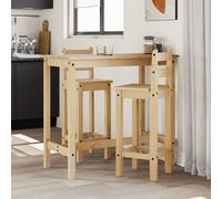 vidaXL Set da Bar 3 pz in Legno Massello di Pino