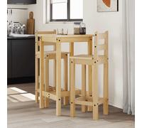 vidaXL Set da Bar 3 pz in Legno Massello di Pino