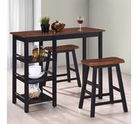 vidaXL Set da Bar 3 pz in MDF Nero
