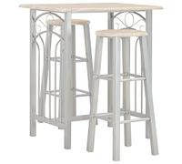 Set da Bar 3 pz in Legno e Acciaio