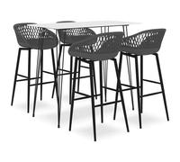 VIDAXL - Set da Bar 5 pz Bianco e Grigio