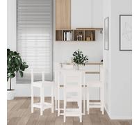 vidaXL Set da Bar 5 pz Bianco in Legno Massello di Pino