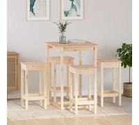 vidaXL Set da Bar 5 pz in Legno Massello di Pino