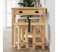 vidaXL Set da Bar 5 pz in Legno Massello di Pino