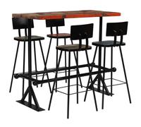 vidaXL Set da Bar 5 pz in Legno Massello di Recupero Multicolore