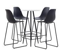vidaXL Set da Bar 5 pz in Plastica Nero