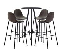 vidaXL Set da Bar 5 pz in Tessuto Grigio Scuro