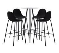 VidaXL Set da Bar 5 pz in Tessuto Nero