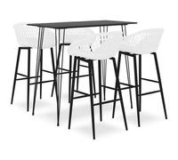 VIDAXL - Set da Bar 5 pz Nero e Bianco