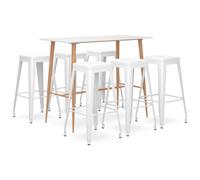 vidaXL Set da Bar 7 pz Bianco