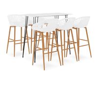 vidaXL Set da Bar 7 pz Bianco