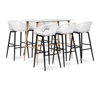 VIDAXL - Set da Bar 7 pz Bianco