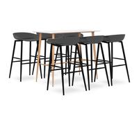 vidaXL Set da Bar 7 pz Bianco e Grigio