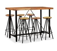vidaXL Set da Bar 7 pz in Legno Massello di Acacia e di Recupero