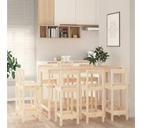 vidaXL Set da Bar 9 pz in Legno Massello di Pino