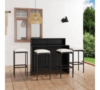 vidaXL Set da Bar da Giardino 5 pz con Cuscini Nero