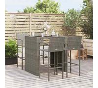 vidaXL Set da Bar da Giardino 5 pz Grigio in Polyrattan