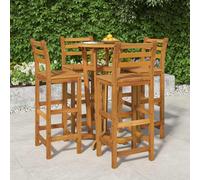vidaXL Set da Bar da Giardino 5 pz in Legno Massello di Acacia