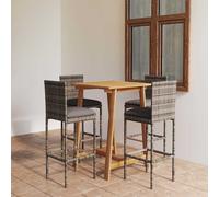 vidaXL Set da Bar da Giardino 5pz con Cuscini Grigio