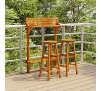 vidaXL Set da Bar per Balcone 3 pz in Legno Massello di Acacia
