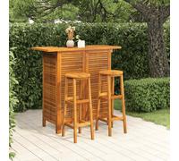 vidaXL Set da Bar per Giardino 3 pz in Legno Massello di Acacia