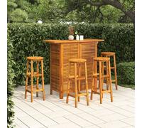 vidaXL Set da Bar per Giardino 5 pz in Legno Massello di Acacia