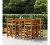 vidaXL Set da Bar per Giardino 9 pz in Legno Massello di Acacia