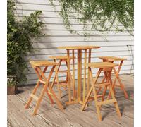 vidaXL Set da Bar Pieghevole 5 pz in Legno Massello di Teak