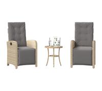 vidaXL Set da Bistrò 3 pz con Cuscini Beige Misto in Polyrattan