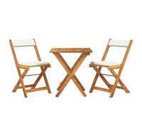 vidaXL Set da Bistrò Pieghevole 3pz con Cuscini Legno Massello Acacia