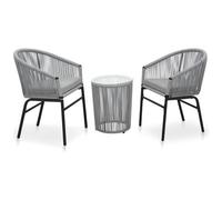 VIDAXL - Set da Bistrot 3 pz con Cuscini in Polyrattan Antracite
