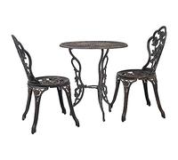 vidaXL Set da Bistrot 3 pz Elegante Classica Rustica Robusta Panca Giardino Esterni Stabile in Alluminio Pressofuso Bronzo Gambe in Ghisa