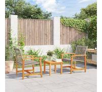 vidaXL Set da Bistrot 3 pz Grigio in Polyrattan e Legno di Acacia