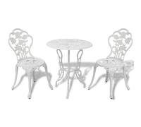 vidaXL Set da Bistrot 3 pz in Alluminio Pressofuso Bianco