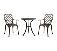 VIDAXL - Set Da Bistrot 3 Pz In Alluminio Pressofuso Bronzo