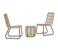 VIDAXL - Set Da Bistrot 3 Pz In Polyrattan Rovere