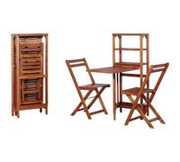 VIDAXL - Set da Bistrot 3 pz Pieghevole in Legno Massello di Acacia